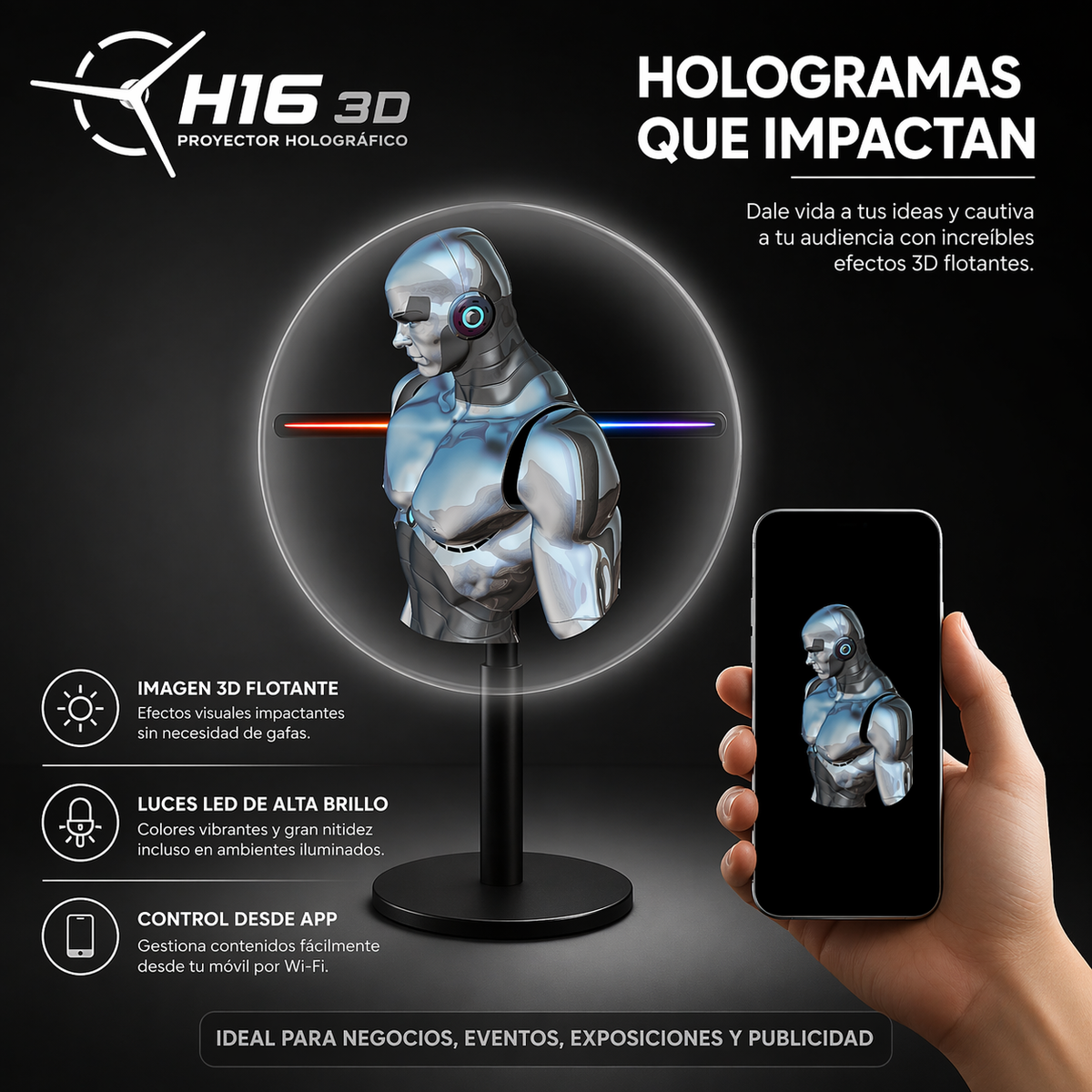 H16 3D PROYECTOR HOLOGRÁFICO